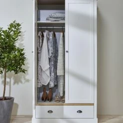 Baths Steens Sandringham White And Pine 2 Door 1 Drawer Wardrobe