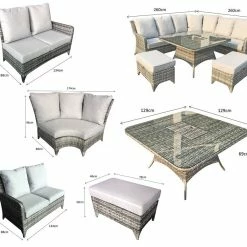 Signature Weave Sarah Grey Corner Dining With Ice Bucket Baths