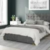 Better Bed Company Better Cheshire Velour Grey Ottoman Bed Beds