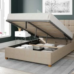 Better Bed Company Beds Better Cheshire Cream Ottoman Bed