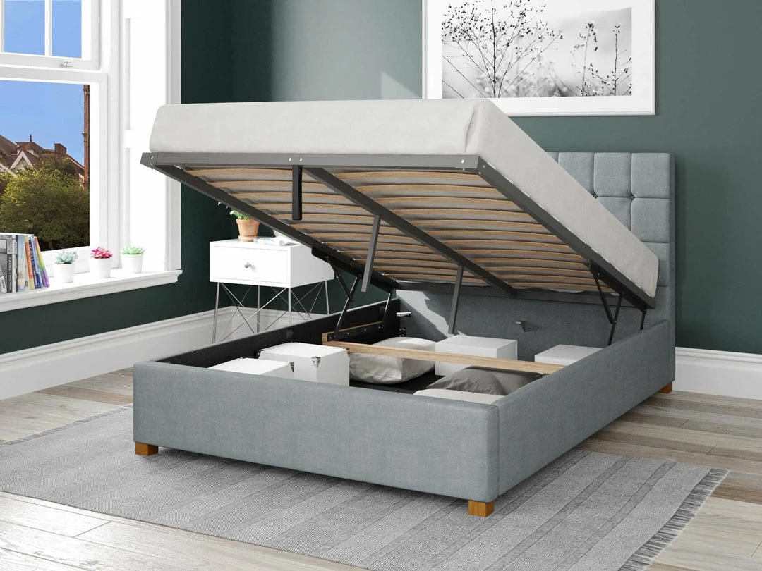 Better Bed Company Better Cheshire Sky Blue Ottoman Bed