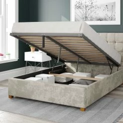 Better Bed Company Beds Better Cheshire Light Cream Ottoman Bed