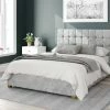 Better Bed Company Better Cheshire Velvet Grey Ottoman Bed