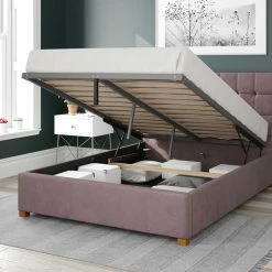 Better Bed Company Better Cheshire Light Purple Ottoman Bed