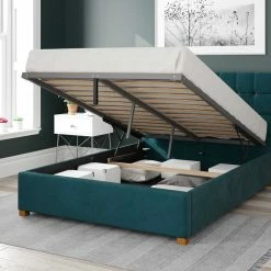 Better Bed Company Better Cheshire Emerald Green Ottoman Bed Beds