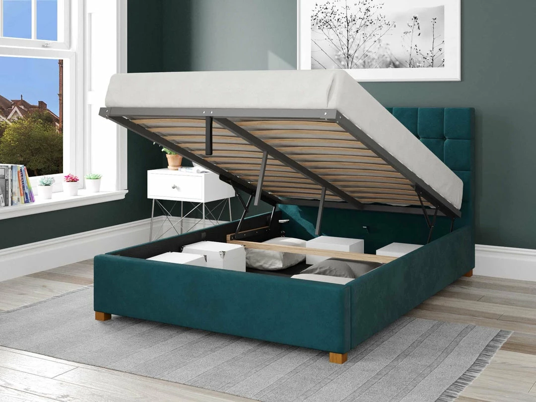 Better Bed Company Better Cheshire Emerald Green Ottoman Bed Beds