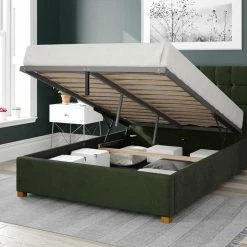 Better Bed Company Beds Better Cheshire Dark Green Ottoman Bed