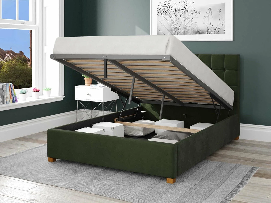 Better Bed Company Beds Better Cheshire Dark Green Ottoman Bed