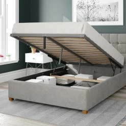 Better Bed Company Better Cheshire Silver Grey Ottoman Bed Beds