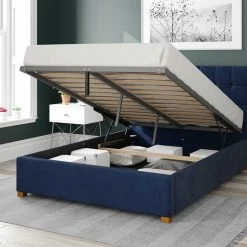 Better Bed Company Better Cheshire Blue Ottoman Bed