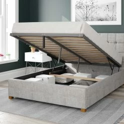 Better Bed Company Beds Better Cheshire Light Grey Ottoman Bed