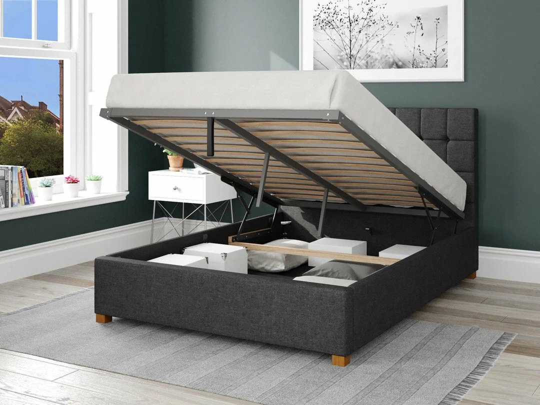 Better Bed Company Better Cheshire Charcoal Ottoman Bed Beds