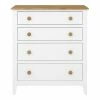 Steens Heston White And Pine 4 Draw Chest Of Draws