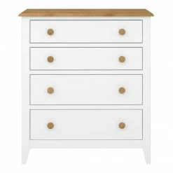 Steens Heston White And Pine 4 Draw Chest Of Draws