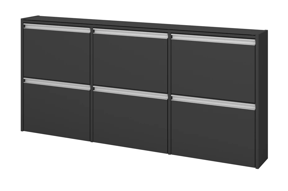 Baths Steens Skyline 6 Drawer Shoe Cabinet Black
