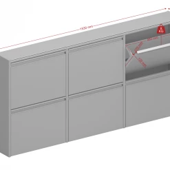 Baths Steens Skyline 6 Drawer Shoe Cabinet Black