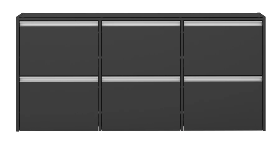 Baths Steens Skyline 6 Drawer Shoe Cabinet Black