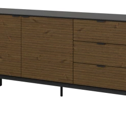 Steens Soma 2 Door 3 Drawer Sideboard Black And Pine