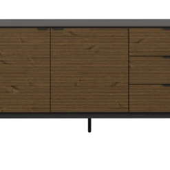 Steens Soma 2 Door 3 Drawer Sideboard Black And Pine
