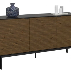 Steens Soma 3 Door Sideboard Black And Pine Baths