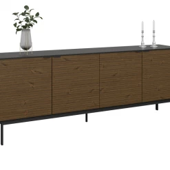Steens Soma 4 Door Sideboard Black And Pine Baths