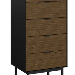 Steens Soma 5 Drawer Narrow Chest Black And Pine
