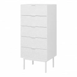 Steens Soma 5 Drawer Narrow Chest White