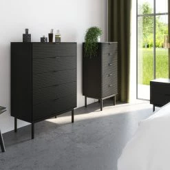 Steens Soma 5 Drawer Chest Black Baths