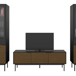 Steens Soma TV Unit Black And Pine Baths
