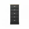 Baths Steens Nola Black And Pine 5 Drawer Chest Of Draws