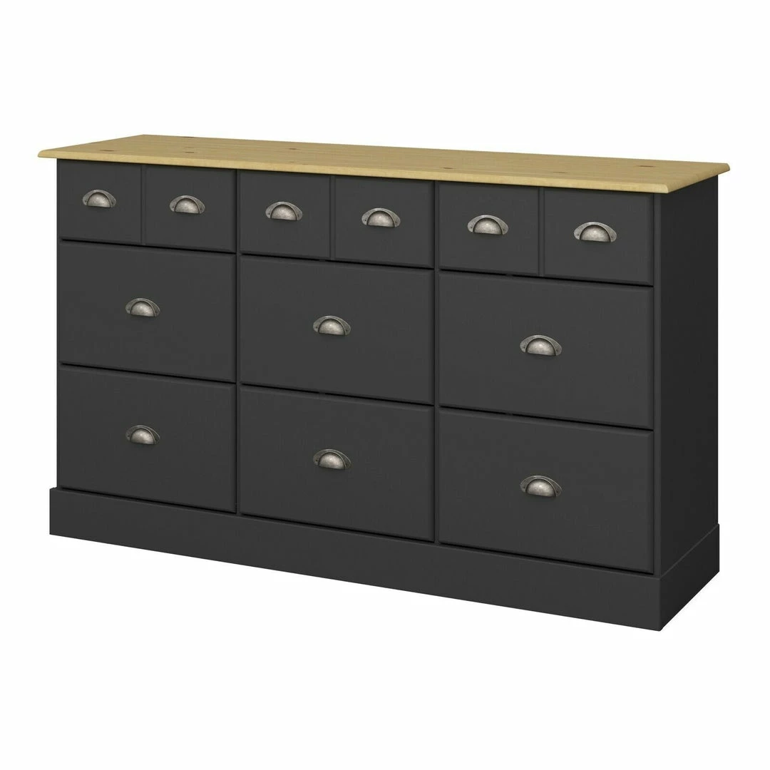 Steens Nola Black And Pine 6 + 3 Drawer Chest Baths