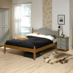 Steens Richmond 1 Door 1 Draw Grey And Pine Bed Side Table