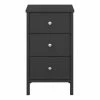Baths Steens Tromso Black 3 Draw Bed Side Table