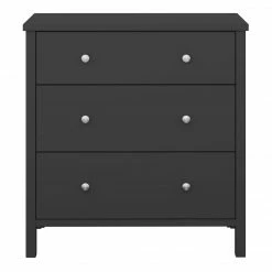 Steens Tromso Black 3 Draw Chest Of Draws