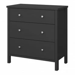 Steens Tromso Black 3 Draw Chest Of Draws