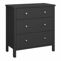 Steens Tromso Black 3 Draw Chest Of Draws