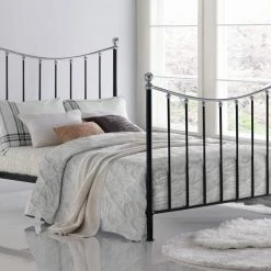 Beds Time Living Vienna Black And Silver Metal Bed Frame