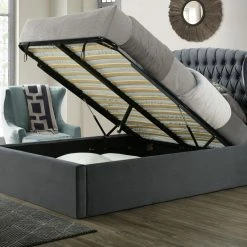 Bedmaster Warwick Wing Velvet Ottoman Bed Beds