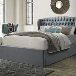 Bedmaster Warwick Wing Velvet Ottoman Bed Beds