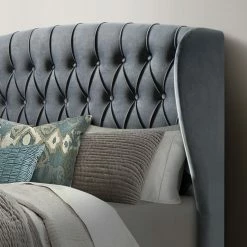 Bedmaster Warwick Wing Velvet Ottoman Bed Beds