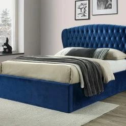 Bedmaster Warwick Wing Velvet Ottoman Bed Beds