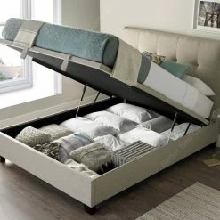 Kaydian Walkworth Pendle Oatmeal Ottoman Bed Frame