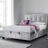 Beds Kaydian Walkworth Crushed Velvet Silver Ottoman Bed Frame
