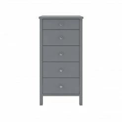 Steens Tromso 5 Draw Grey Narrow Chest Of Draws Baths