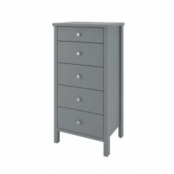 Steens Tromso 5 Draw Grey Narrow Chest Of Draws Baths