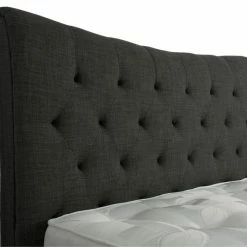 Artisan Bed Company Grey Scroll Top Fabric Bed