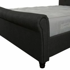 Artisan Bed Company Grey Scroll Top Fabric Bed