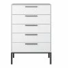 Steens Slim Line White 5 Drawer Narrow Baths