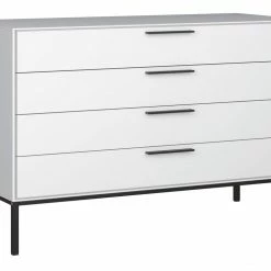 Steens Slim Line White 4 Drawer Chest