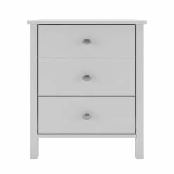 Steens Tromso White 3 Draw Bed Side Table